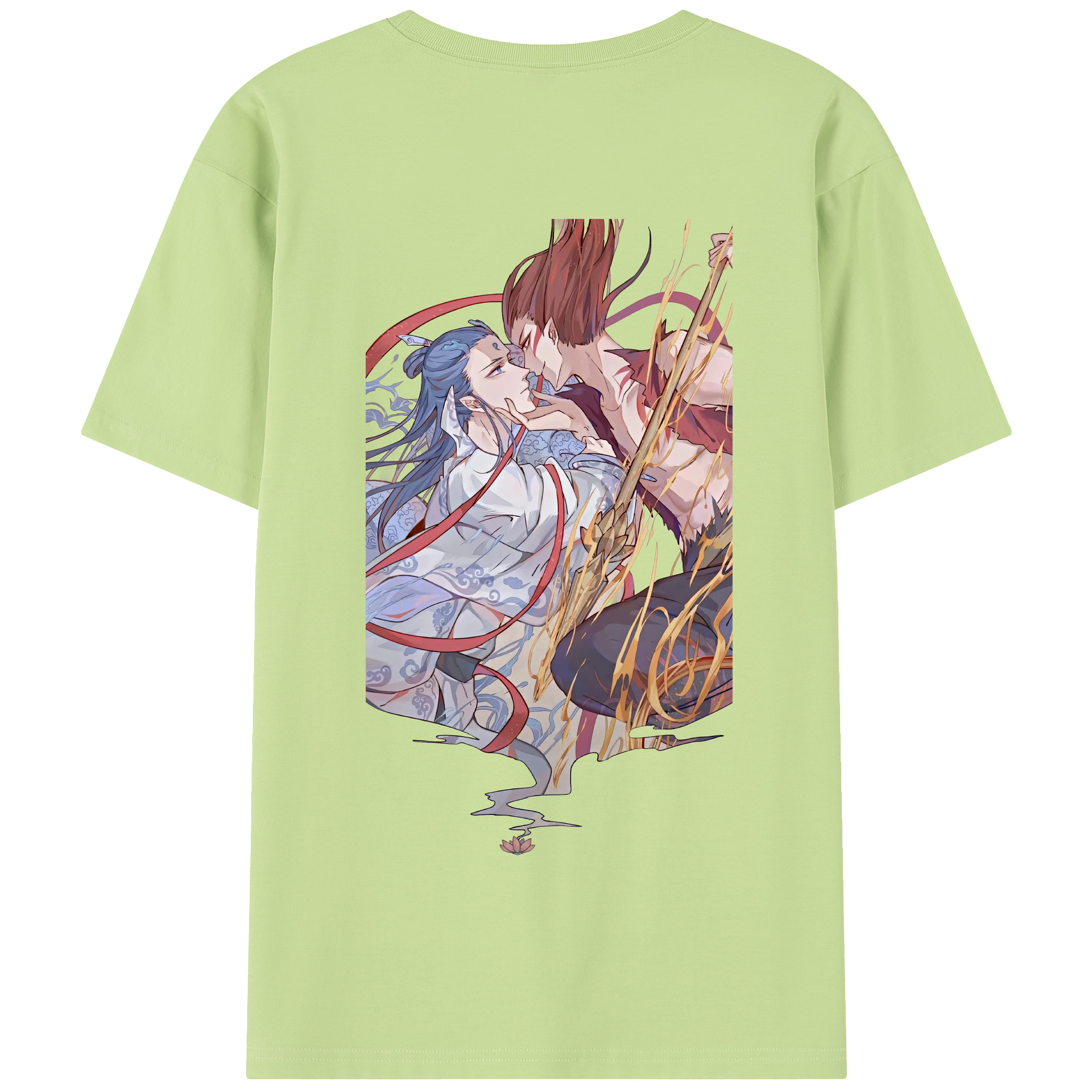 （画像用） Ne Zha 2 ナタ 魔童の大暴れ 綿100％半袖Tシャツ（背面プリント）
